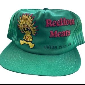 Crown Green Trucker Hat Vtg Reelfoot Meats Union City TN